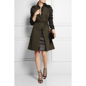 Altuzarra For Target Olive Green Trench Coat with Black Sleeves